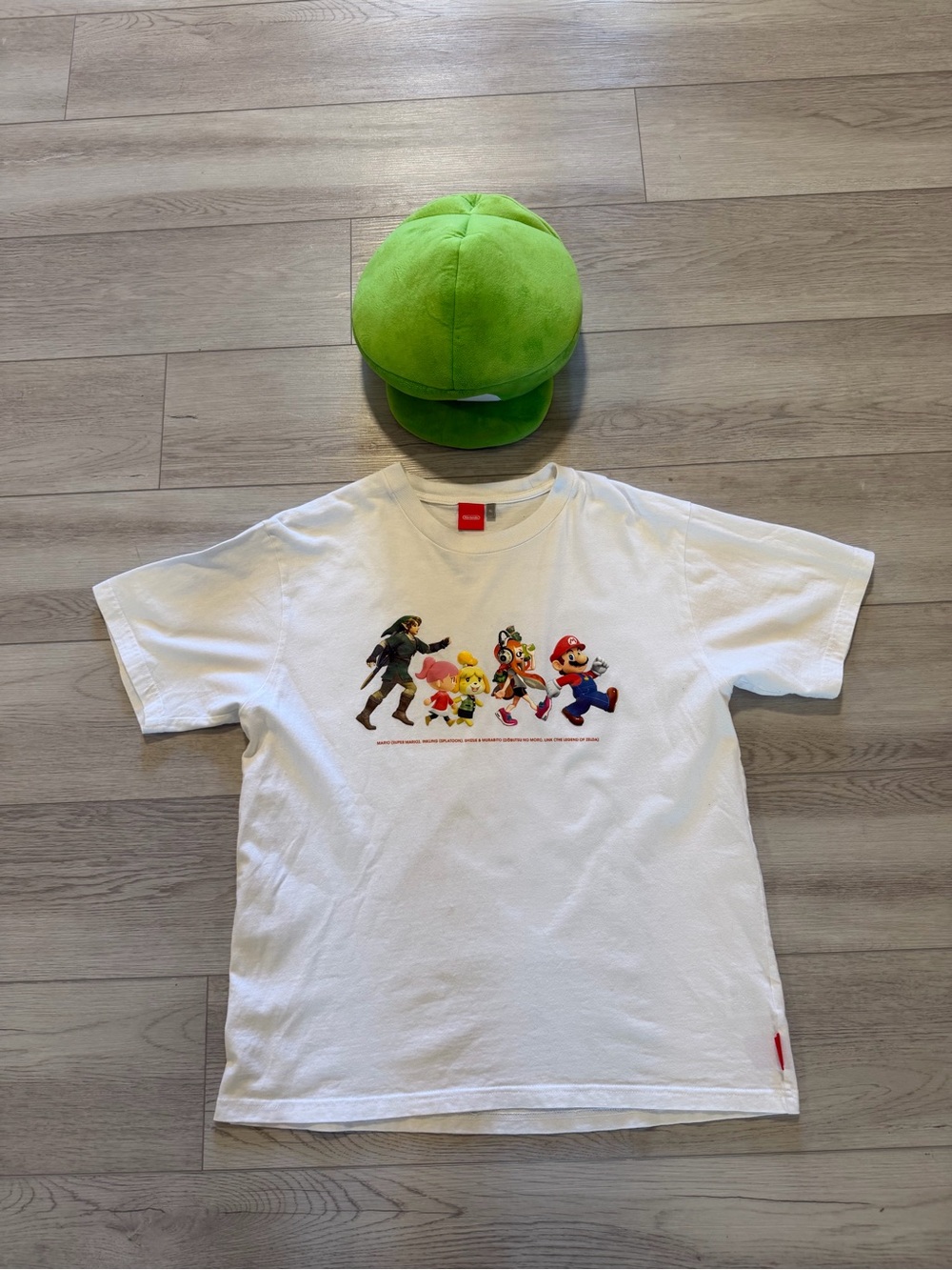 Nintendo Tokyo Limited T-shirt Size Xl Japan Zelda Mario With Puffy Luigi Hat